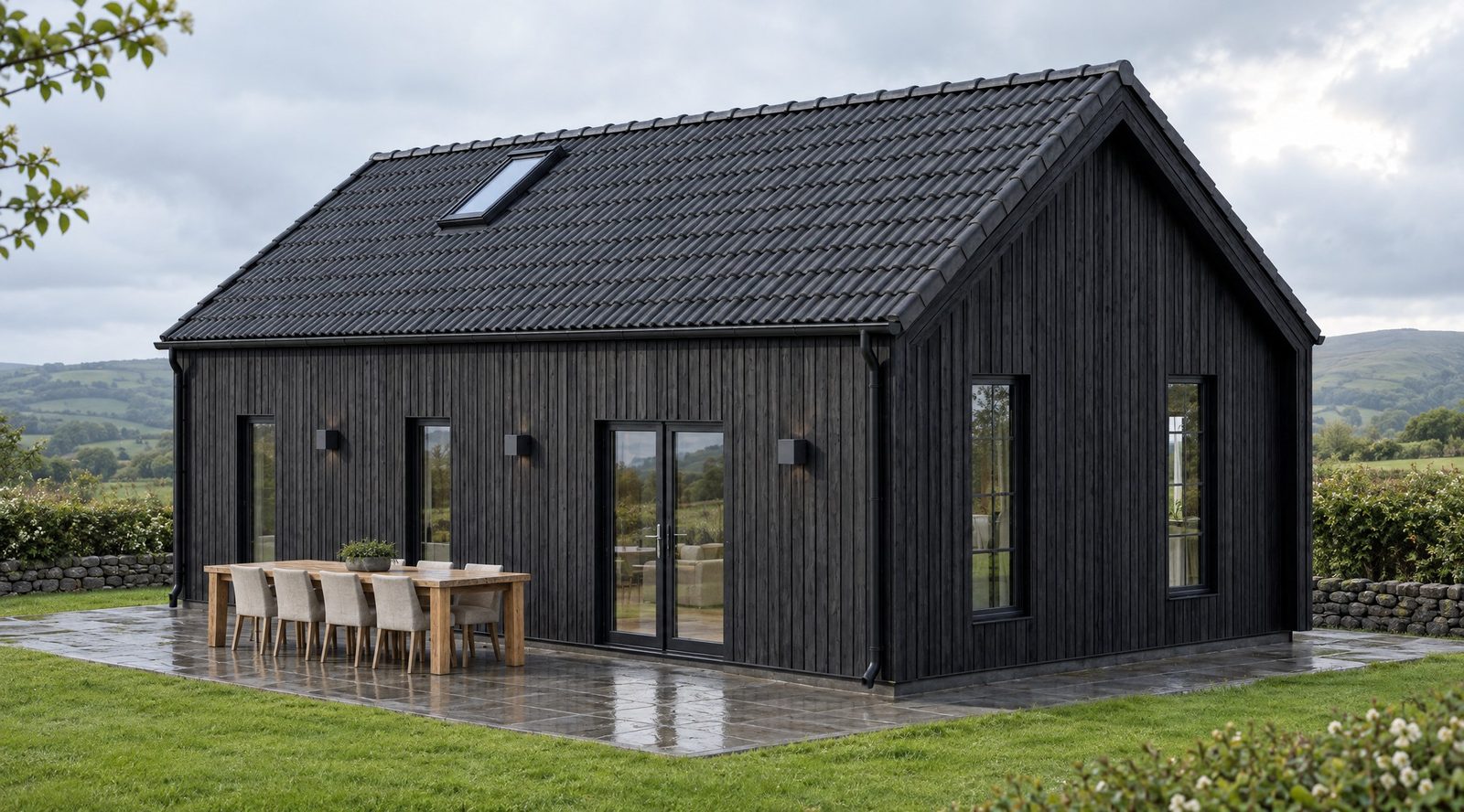 Aura 70 — Charcoal black facade