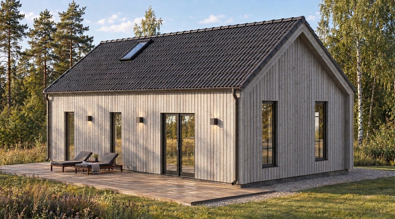 Aura 70 — Facade with tile roof