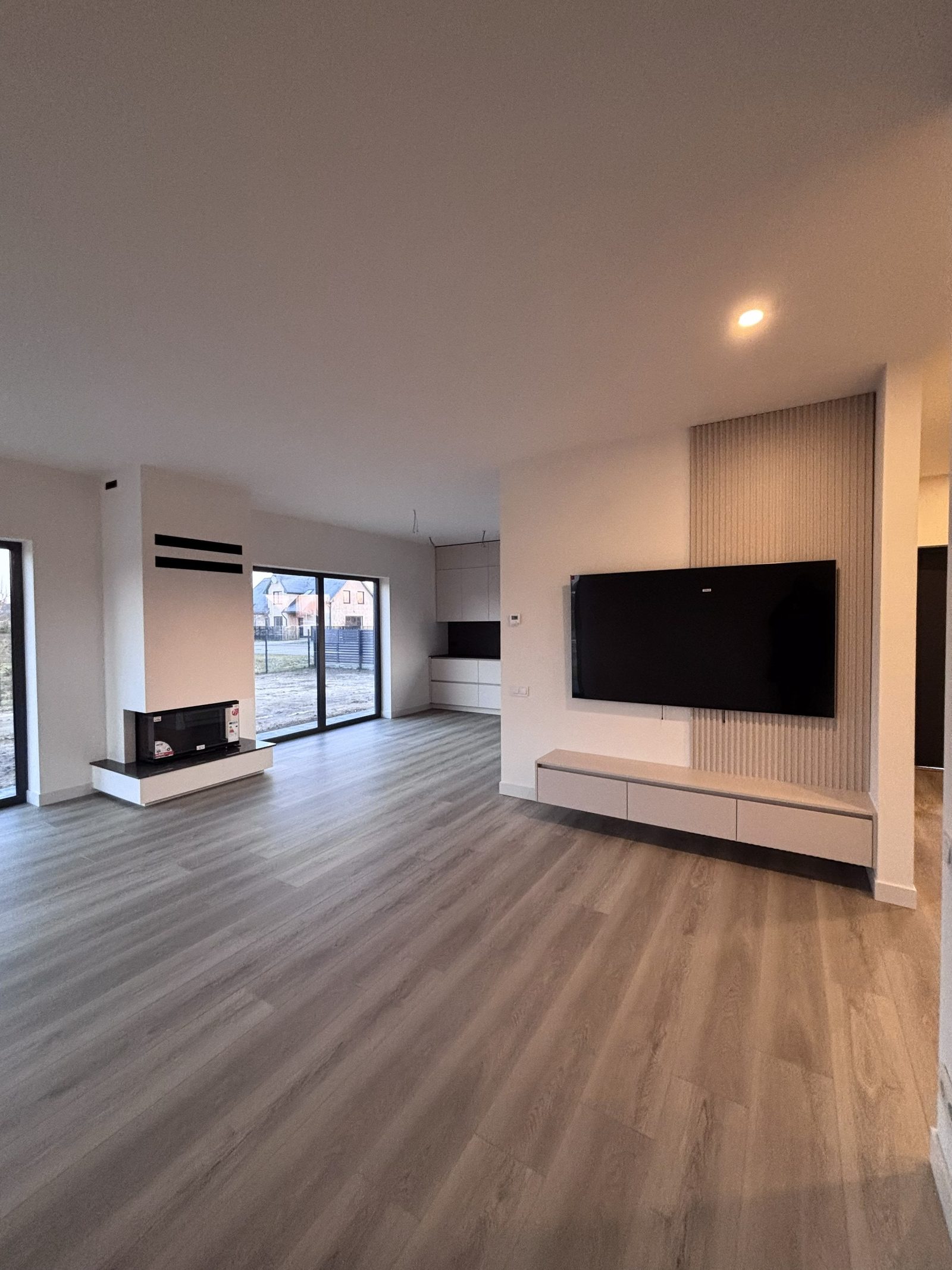 Custom house with carport — Living room